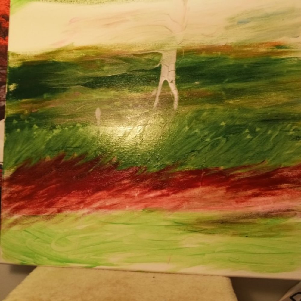 An angel walking through the Meadow. size 24 x 24
